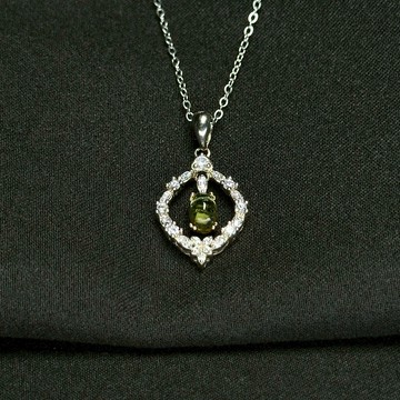 綠碧璽項鍊 | 電氣石 和氣生財 寶石項鍊  925純銀 S22HL08-19