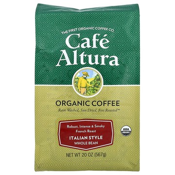 Cafe Altura, 有機咖啡，意式，全豆，法式烘培，20 盎司（567 克）