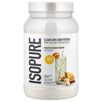 Isopure, 透明低碳水化合物蛋白質粉，菠蘿橙子香蕉味，1.98 棒（900 克）