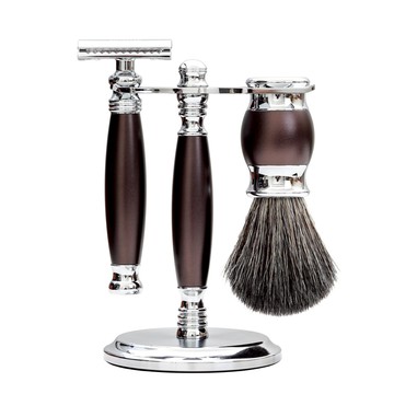 【FREED】封閉式雙刃刮鬍刀豪華禮盒四件組- 馬鞍棕