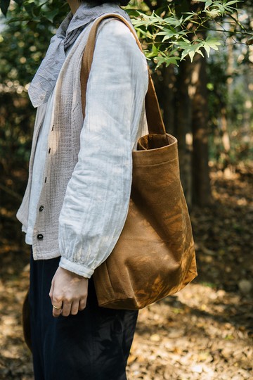 苔 單肩水桶包 日系棉麻森系 手提帆布袋