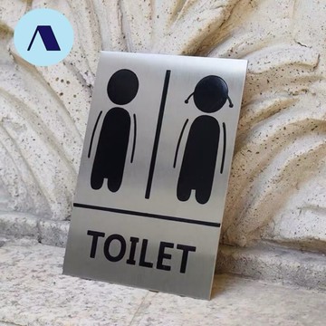 廁所牌 創意不銹鋼洗手間標示牌 指示牌 歡迎牌 商業空間 開店必備