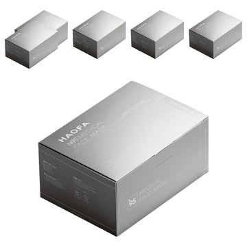 HAOFA N95立體醫療口罩 氣密型 XS  6盒  丁香藍  30片
