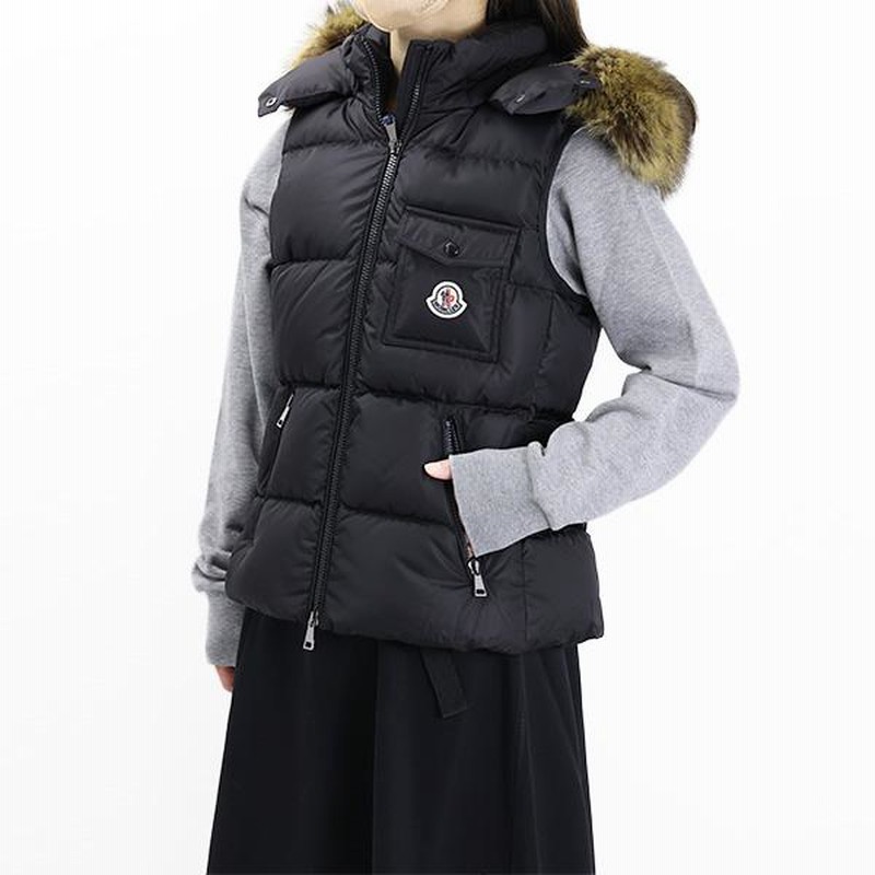 高評価お得 MONCLER Bairon ファー付き ダウンベスト サイズ：1