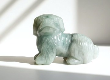【旺財】飄綠花翡翠狗狗 | 天然緬甸玉A貨翡翠 | 送禮
