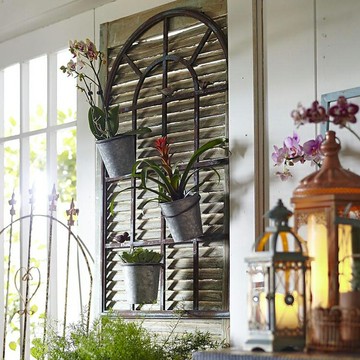 鐵藝花架子客廳掛墻地中海壁掛墻上裝飾畫陽臺墻壁綠蘿吊蘭花盆架