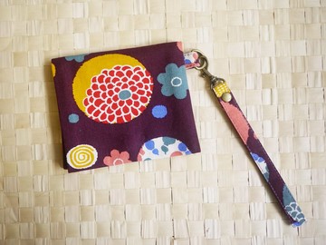 面紙/衛生棉收納包=和風花語月=紫(共2色)