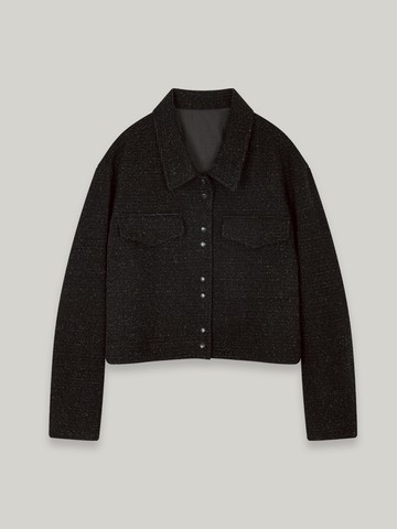 Daisy Crop Jacket - Black