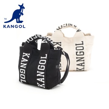 袋鼠 【 KANGOL 】字串LOGO帆布小方包 可側背 65551707 -廠商直送