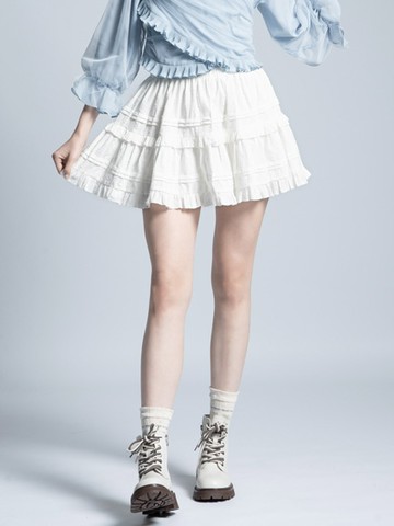 點點剪花荷葉邊褲裙(0S000009000) - earth music&ecology