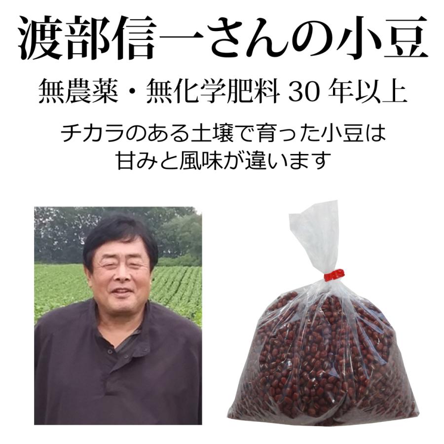 北海道産 無農薬 小豆・金時豆 渡部信一さんの小豆約5kg（約1kg×5個）＋金時豆約5kg（約1kg×5個） 無農薬・無化学肥料栽培30年の小豆と金時豆