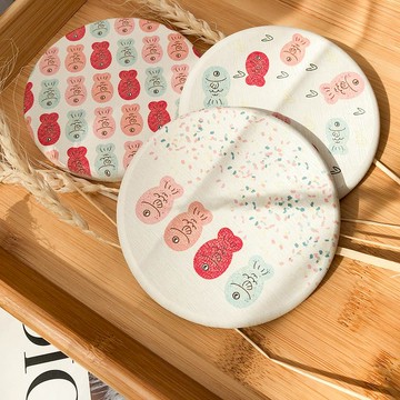 【鯛魚燒】天然珪藻土 吸水杯墊|SGS台灣製造|聖誕包裝