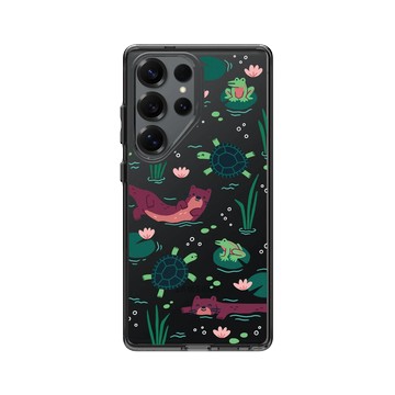 Galaxy S25 Ultra Clear 酷墨灰 - RHINOSHIELD X Taipei Zoo - 臺灣水域插畫（水獺、龜、蛙）