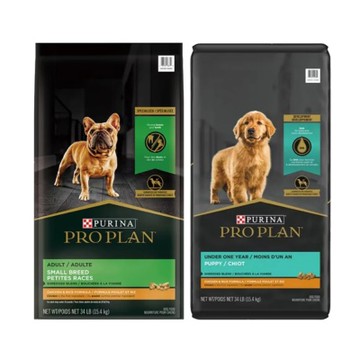 PRO PLAN冠能 34LB(15.4 kg) 幼犬/小型成犬鮮雞配方 狗飼料 (購買二件贈送K9wang寵物果醬玩具x1個隨機出貨)