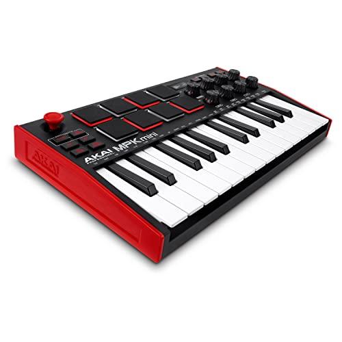 Akai Pro MIDIキーボードコントローラー ミニ25鍵USB ベロシティ対応8ドラムパッド 音楽制作ソフト MPK mini mk3