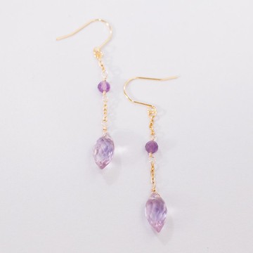 薰衣草紫水晶 紫水晶 耳環 耳飾 耳夾