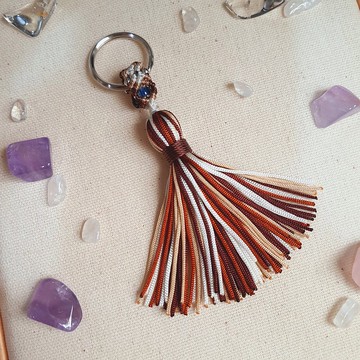 C011-手工編織串珠小流蘇鑰匙圈