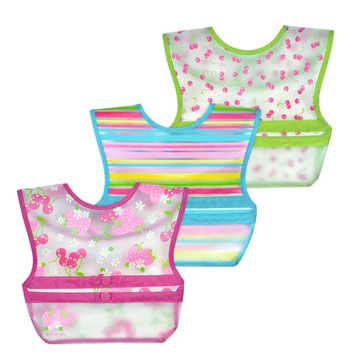 Green Sprouts 短袖圍兜兜(三入) 9/18個月 | 總代理公司貨 品質有保證