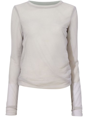 Proenza Schouler - Dara long-sleeve jersey T-shirt - women - Polyester - L - Grey