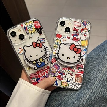 Magsafe手機殼 創意零食kt貓 適用蘋果16PROMAX透明11可愛iPhone15plus手機殼14新品13