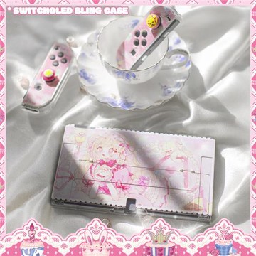 switcholed保護殼switch oled閃粉殼可插底座switch殼硬殼全套