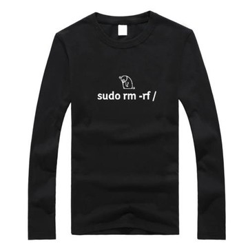 春秋跑路程序員 刪庫代碼惡搞笑純棉長袖T恤極客geek碼農