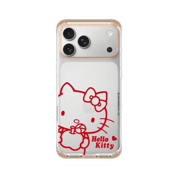 iPhone 17 Pro Max ClearX 暖透橘 - 三麗鷗-Hello Kitty - 簡約系列-蘋果咬一口