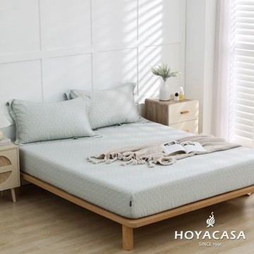 HOYACASA 法式柔霧 60支天絲床包枕套三件組- 煙杉綠(雙人)