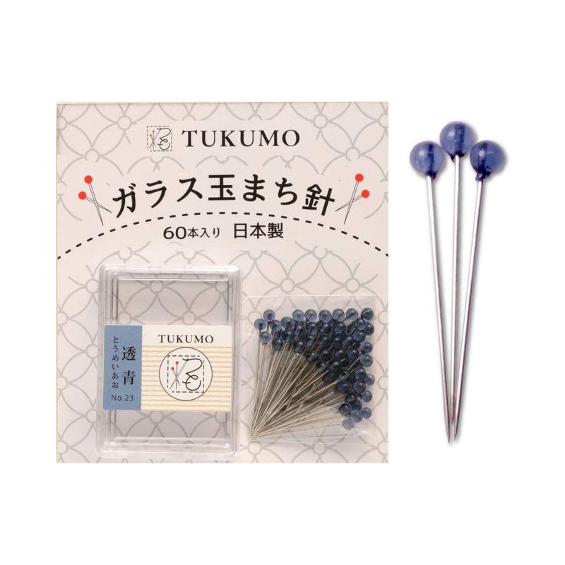 TUKUMO ガラス玉まち針 半透明 待針 ストリングアート 耐熱 手作りマスク カラー多数