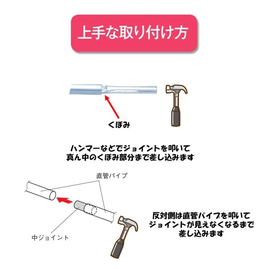 中ジョイント 直管パイプ25ｍｍ用 22×長さ200ｍｍ 渡辺パイプ 農業用 ビニールハウス用 金具