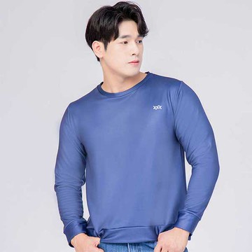 MIT素色刷毛極暖短版大學T(湛海藍 男M-3XL)