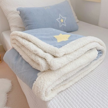 羊羔絨小毛毯被子加厚冬季珊瑚絨蓋毯學生宿舍單人辦公室午睡毯子