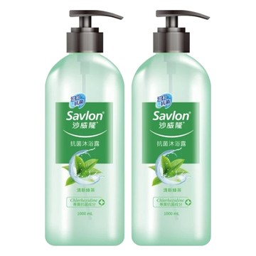 Savlon 沙威隆抗菌沐浴露 清新綠茶  1L  2瓶