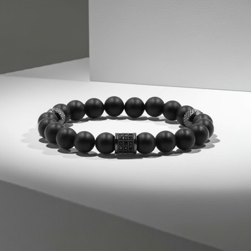 輪影Ring | 阿波羅１號 x 黑瑪瑙手鍊 _天然石 鋯石【夢想守護】