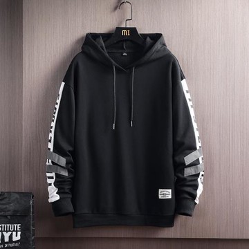 秋季連帽休閑衛衣男青少年長袖大碼運動潮牌bf風百搭套頭學生外套