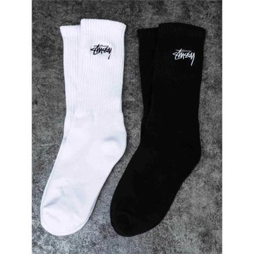 STU全棉加厚毛巾底高筒襪字母刺繡潮襪男女運動襪子秋冬厚襪子