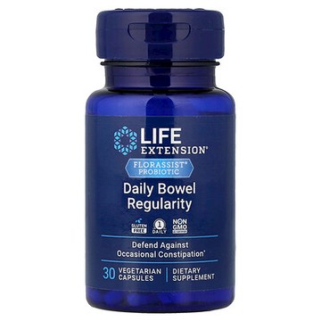 Life Extension, Florassist® 益生菌，日常規律排便，30 粒素食膠囊（每粒膠囊 57.5 毫克）