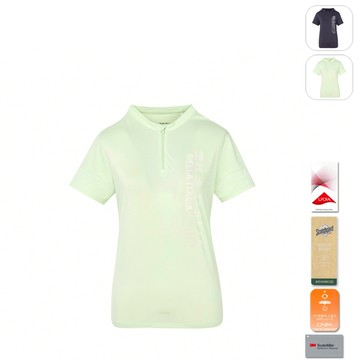 【FILA】女性 抗UV 吸濕排汗 短袖圓領T恤-淺綠 5TEY-1316-LN