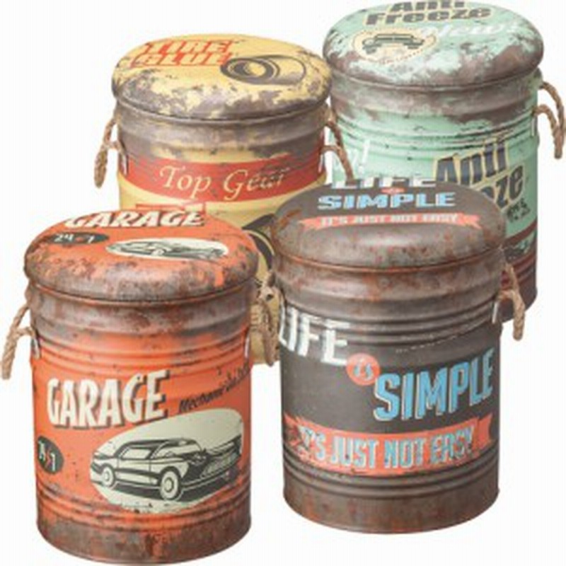 スツール おしゃれ オットマン ペール缶 収納 蓋 椅子 チェア ヴィンテージ レトロ アメリカン 座面 高さ 38cm 新生活 通販 Lineポイント最大1 0 Get Lineショッピング