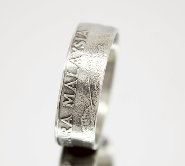 馬來西亞硬幣戒指 50 Sen 1989-2011 男士硬幣戒指 女士硬幣戒指