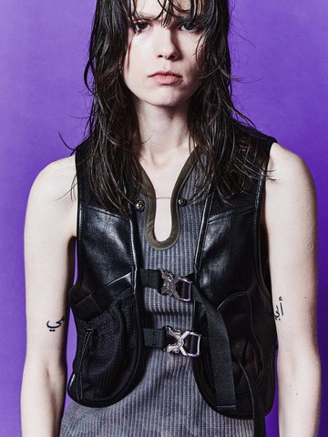 Sina Faux Leather Vest_Black