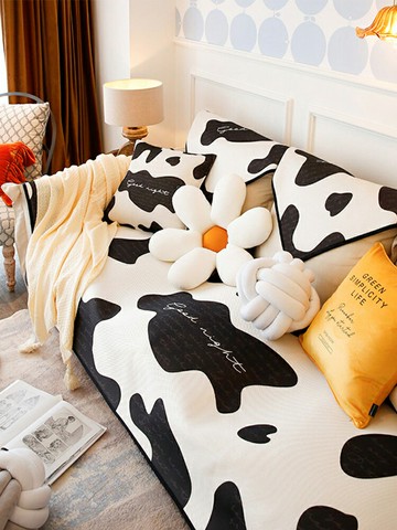 時尚乳牛紋沙發墊 簡約現代防滑布藝皮沙發巾套 時尚沙發墊