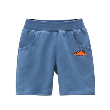 27KIDS - 純棉腰鬆緊五分褲-口袋恐龍-海軍藍