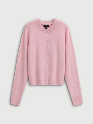 女裝 Logo刺繡圓領針織外套 CashSoft系列-粉色