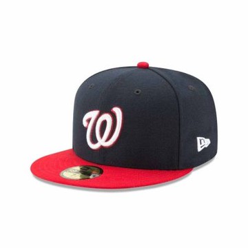 NEW ERA 男女 59FIFTY MLB 球員帽 國民 海軍藍/紅 NE70360962