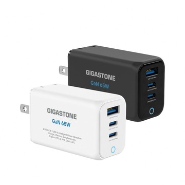 65W氮化鎵GaN USB-C 三孔快速充電器 (PD-7657) 白色