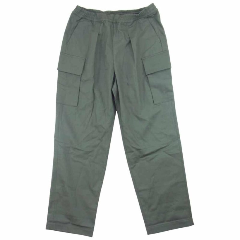 GRAPHPAPER グラフペーパー 21SS GM211-40052 Wooly Cotton Easy Military Pants ウール  コットン イージー ワイド パンツ カーキ系 2【中古】 | LINEブランドカタログ