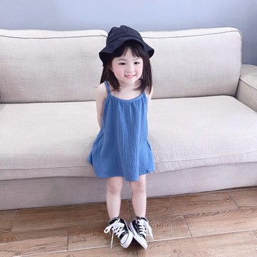 mori🎀mori女寶寶純棉吊帶裙棉紗連衣裙夏季薄款嬰兒裙子清新透氣女孩公主裙