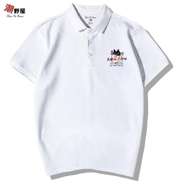 潮野屋 袋子貓 POLO衫 短T 衣服 短袖上衣 日式 潮T 可愛 潮流 街頭 創意 休閒穿搭 WPS-753