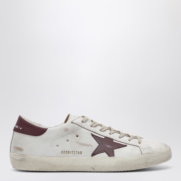 Super-star sneaker white/burgundy vintage effect